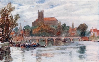 The Bridge and Cathedral, Auxerre by Herbert Menzies Marshall